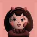 Girl 3D cute beauty beatiful cat girl